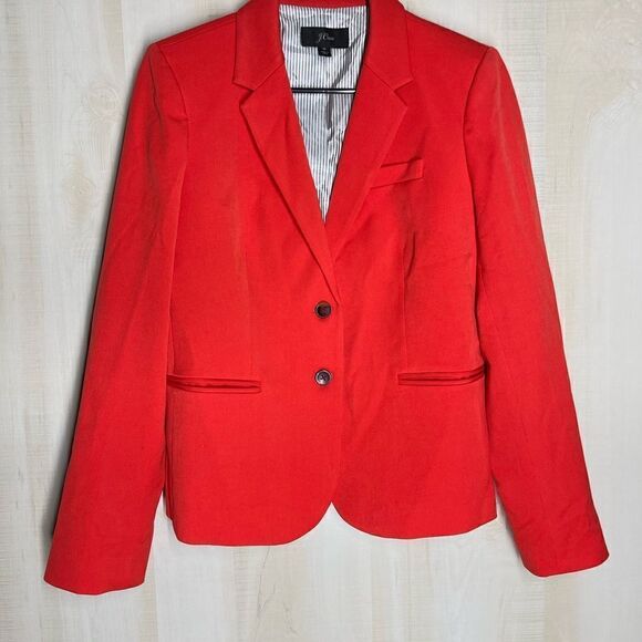 J. Crew red 2 button blazer, size medium - Picture 2 of 14